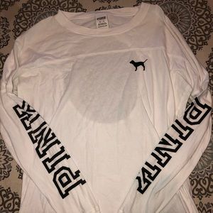 Pink White Open Back Long Sleeve